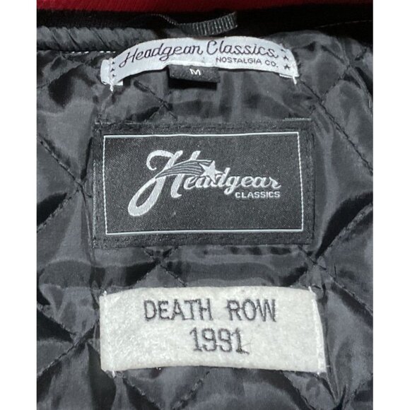 Death Row Records Satin Bomber Jacket Sz M White & Red Embroidered Unisex - Picture 7 of 9